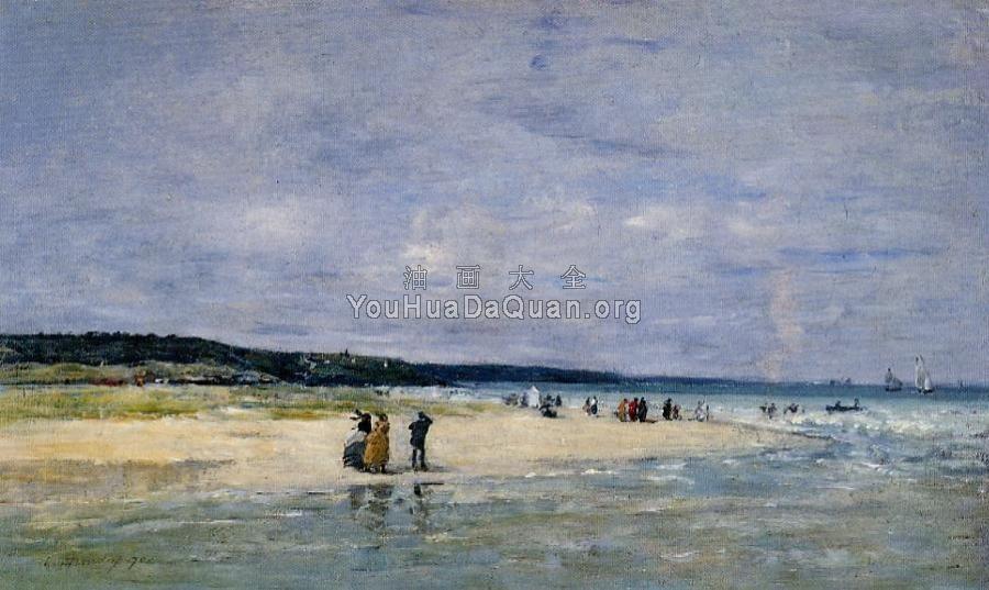 Beach near Trouville - 尤金·布丹